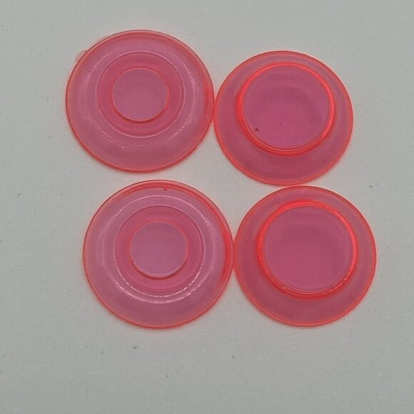 Vintage Barbie Clear Pink Dishes Cups Plates Bowls 9 pcs Mattel - Picture 3 of 6